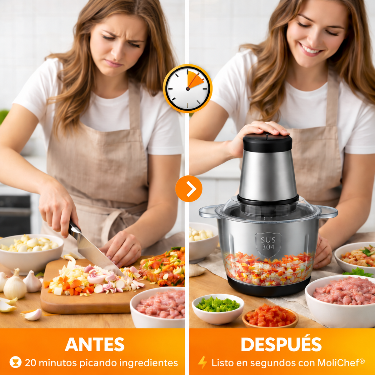 MoliChef® - Pica Carne y Verduras en Segundos sin Esfuerzo